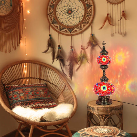Turkish mosaic lamp big globe mix color