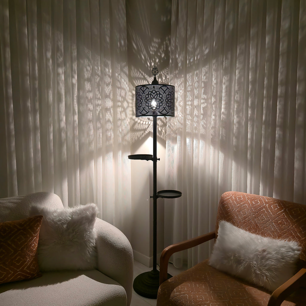 turkish floor lamp combo table dark picture black color