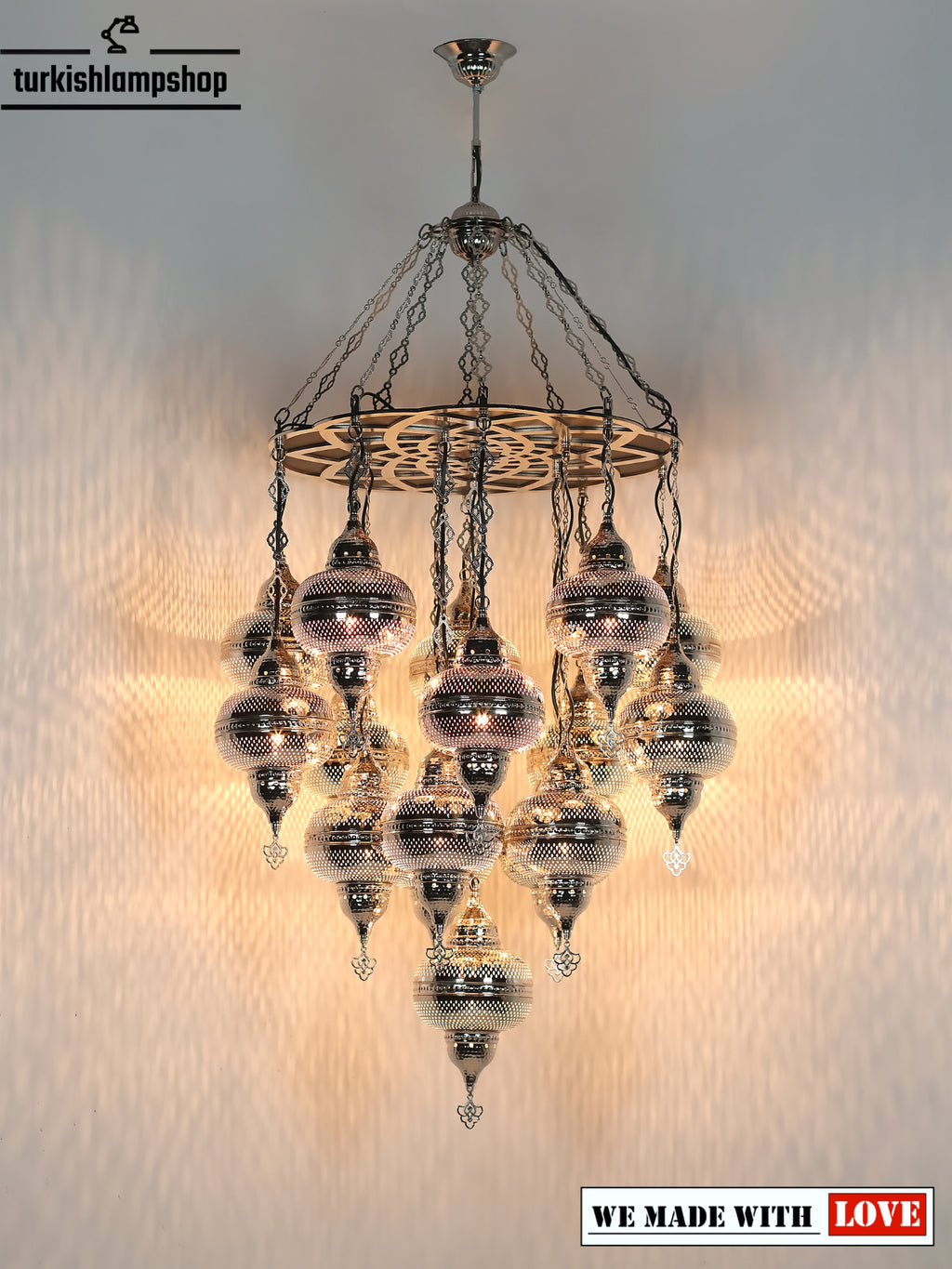 Moroccan  Chandelier 16 Globe 