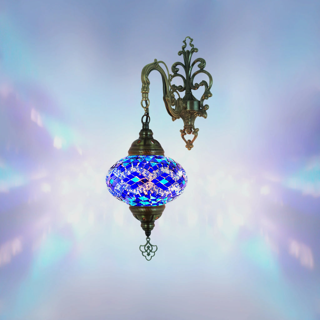 Blue rug Turkish mosaic wall sconce lamp