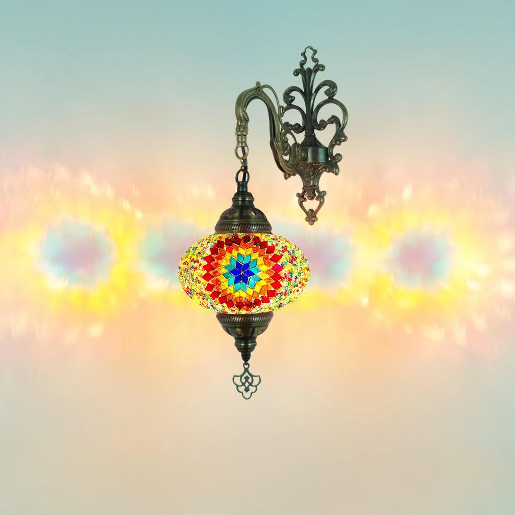 Flame star color mosaic wall sconce lamp