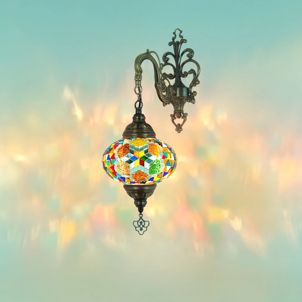 Mix daisy Turkish mosaic wall sconce lamp