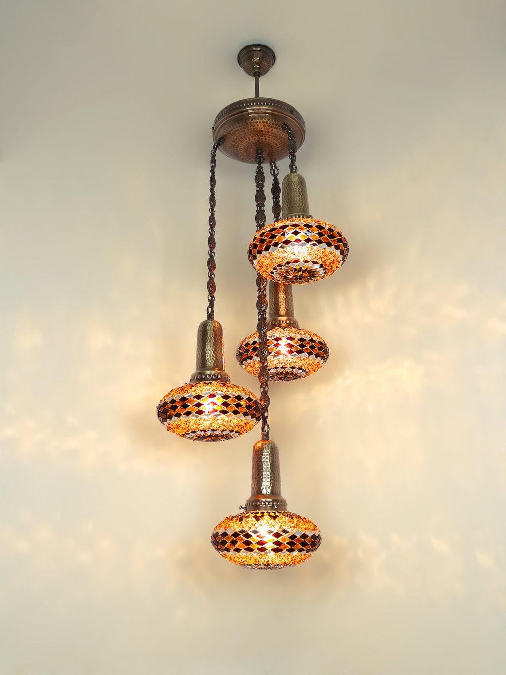 Turkish Chandelier stained glass 4-Globe 