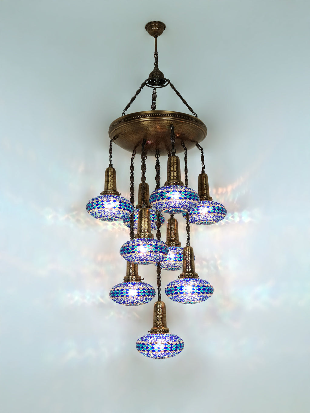 Turkish Chandelier Mosaic 9-Globe 