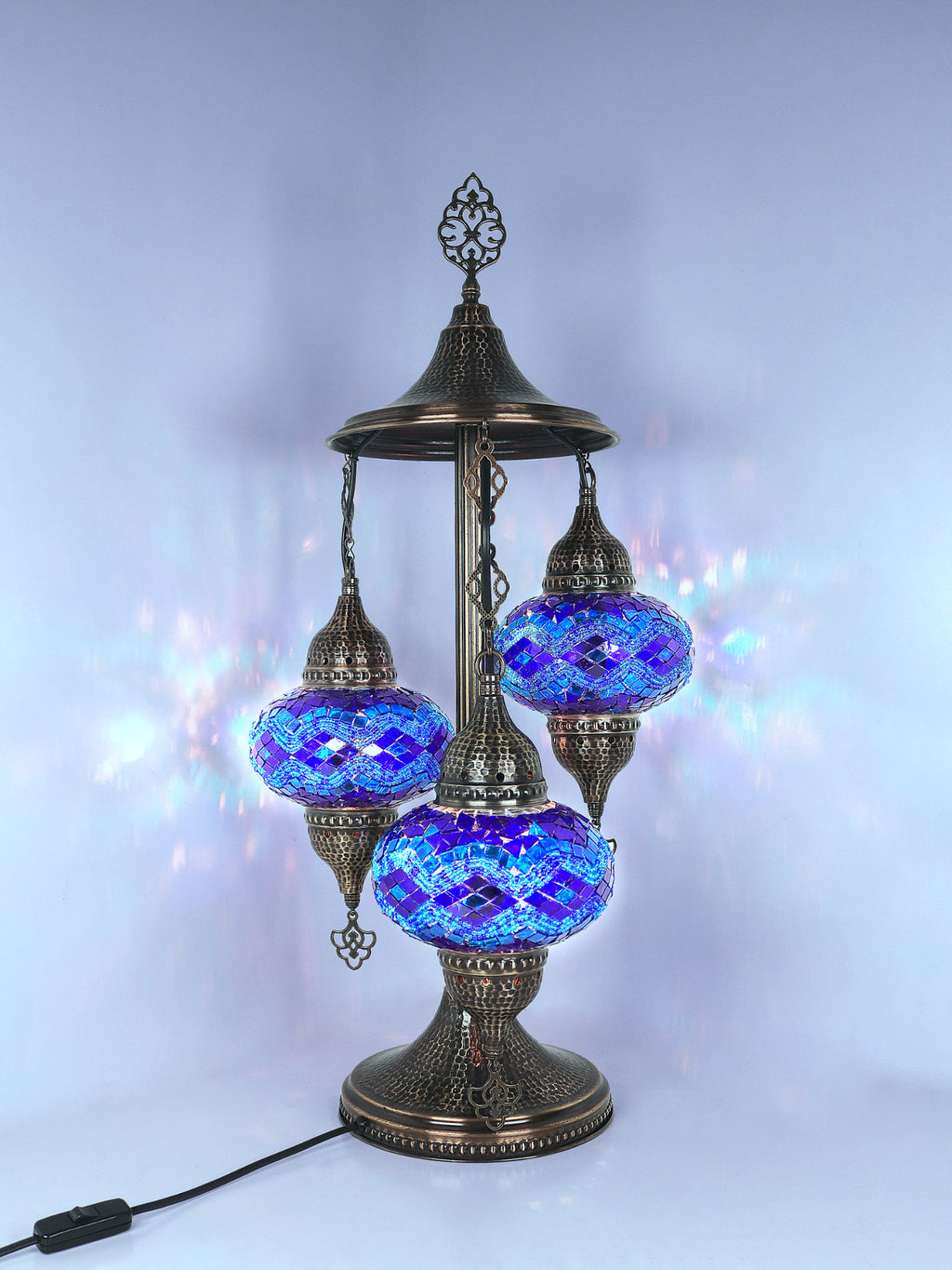 Mosaic Bedside Lamp 3-Globe 
