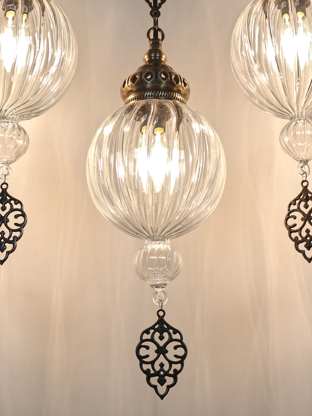 Turkish  Pyrex Glass Chandelier  