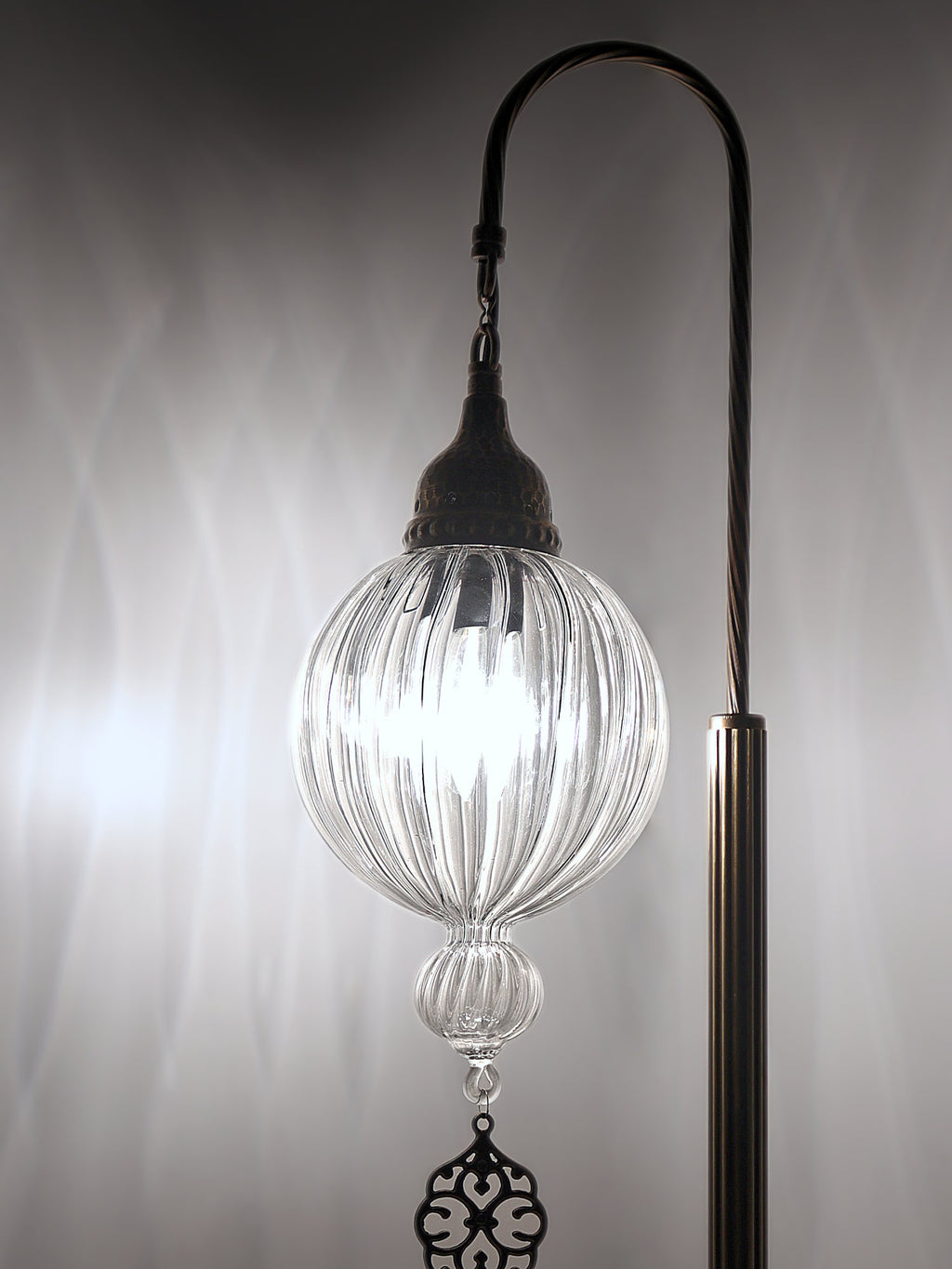 Bedside Lamp Transparent Pyrex Glass