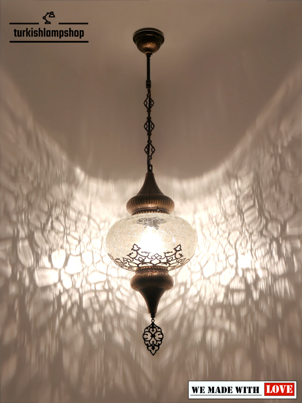 Cracked Glass Laser Cut Pattern pendant