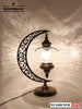 Turkish Clear Glass Table Lamp Moon Design Laser Cut - turkishlampshopTurkish Clear Glass Table Lamp Moon Design Laser Cut