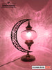 Turkish Clear Glass Table Lamp Moon Design Laser Cut - turkishlampshopTurkish Clear Glass Table Lamp Moon Design Laser Cut