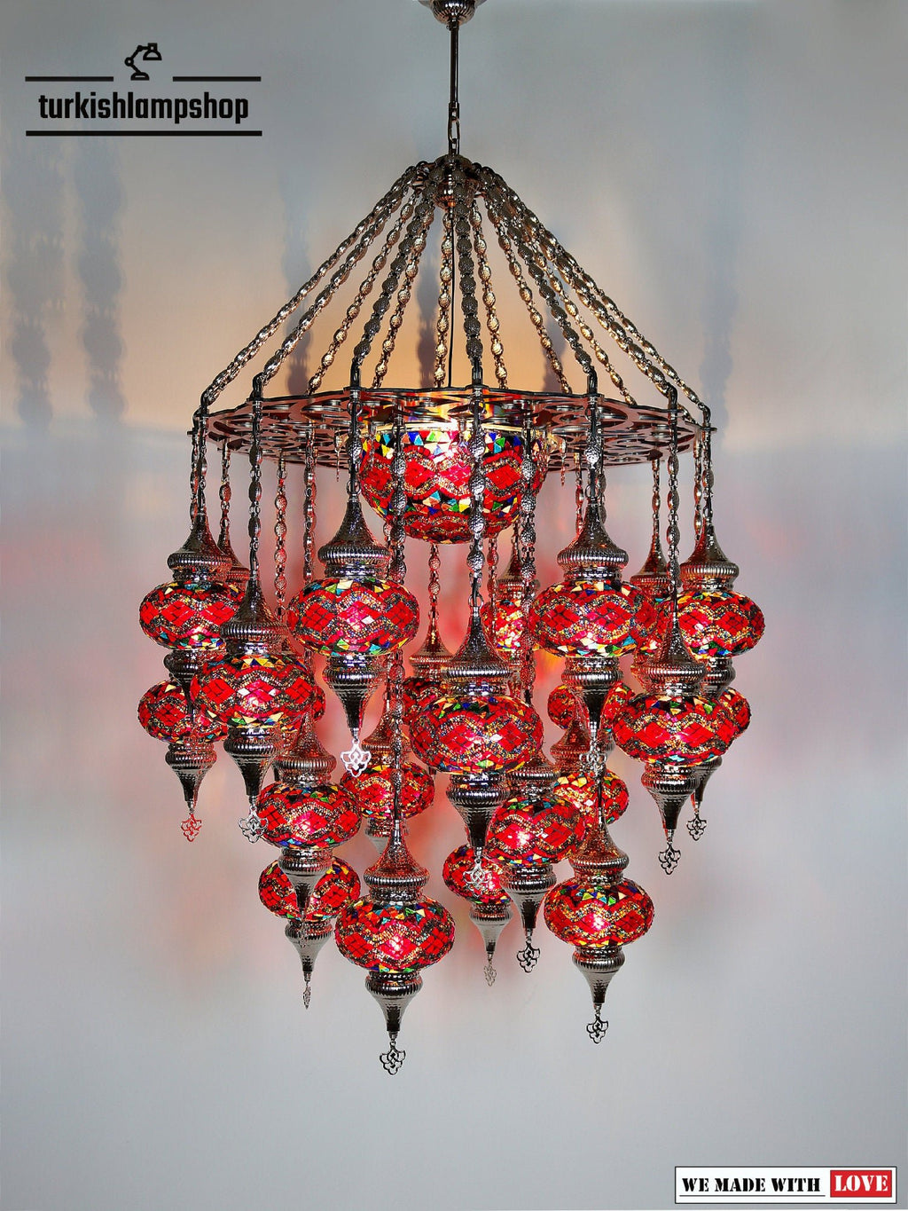 Mosaic Chandelier 24 Globe