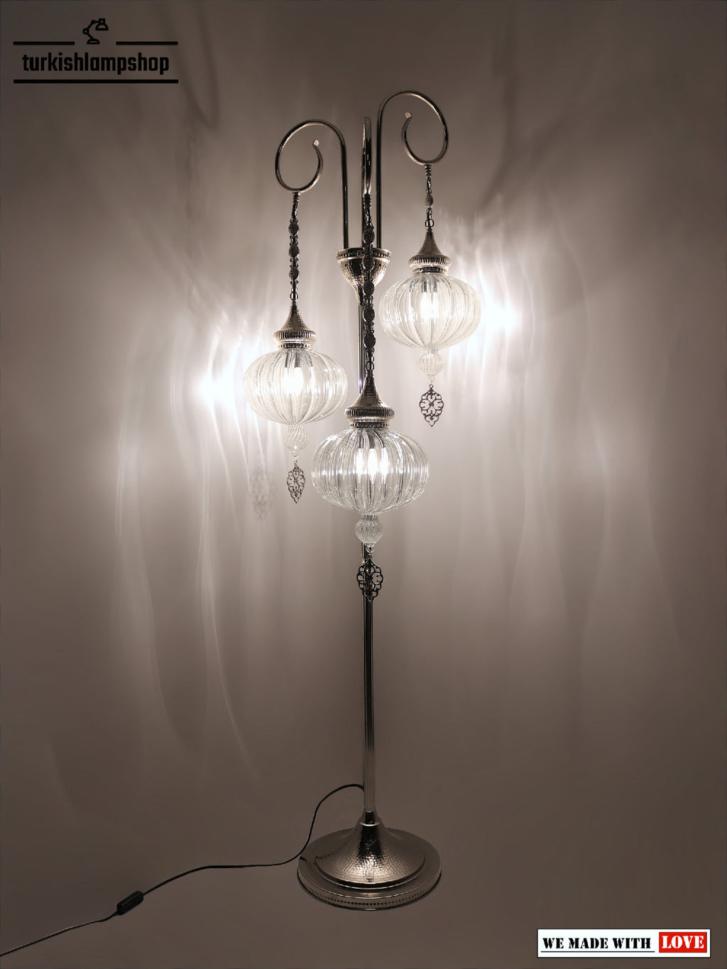 Pyrex Blown Glass Clear Floor Lamp